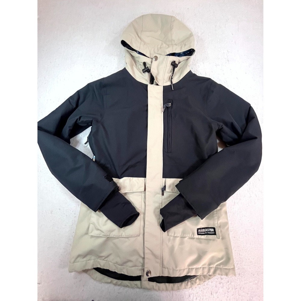 Airblaster Freedom Series Snowboard Jacket Womens Medium Black Tan Daisy Ski